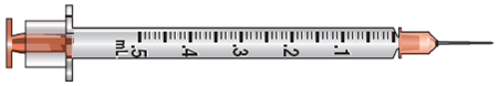 Find the amount to administer for each of the following orders. Then mark the syringe with the correct amount to administer. Ordered: Epinephrine 0.3 mg Sub-Q stat On hand: Epinephrine 1:1000 solution  