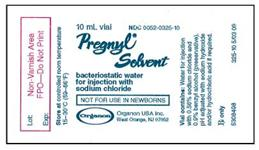 In Exercises 10, refer to the following order, label, and package insert. Ordered: Pregnyl 5000 USP units IM every other day        What type of diluent is used for reconstituting Pregnyl ?