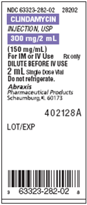 The physician has ordered an adult patient with pneumonia to have clindamycin 500 mg IV q8h. On hand: See clindamycin label and package insert (Figure 10-22) Figure 10-22 Clindamycin label and package insert. Calculate the flow rate of the infusion.