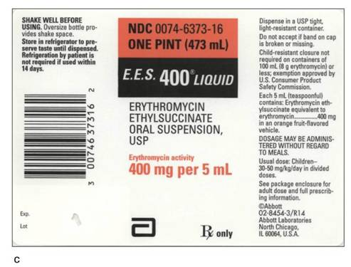 In Exercises 14, determine if the order is safe. If it is, then determine the amount to administer. The patient is a 58-lb child with severe infection. Ordered: Erythromycin 650 mg PO tid. On hand: Refer to label C. According to the package insert, in mild to moderate infections the usual dosage of erythromycin ethylsuccinate for children is 30 to 50 mg/kg/day in equally divided doses every 6 hours. For more severe infections this dosage may be doubled. If twice-a-day dosage is desired, one-half of the total daily dose may be given every 12 hours. Doses may also be given three times daily by administering one-third of the total daily dose every 8 hours.
