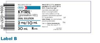 Answer the following questions. Calculate the correct dosage and amount to administer for a 7-year-old child weighing 61.6 pounds. See label B and package insert information. Kytril package insert information: IV (adults children 2-16 yr.) 10 mcg/kg within 30 min. prior to chemotherapy  