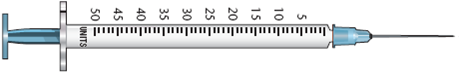 In Exercises 6, refer to labels A-G. Select the label corresponding to each order. Then mark the desired amount of insulin on the syringe. Ordered: Humalog 75/25 BR 17 units ac breakfast Select vial: _____