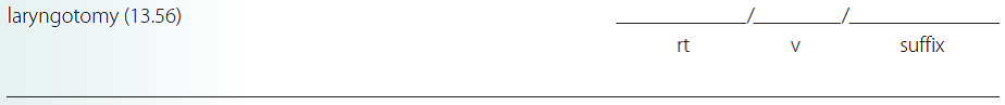 Give a brief definition and dissect each term listed into its word parts in the space provided. Check your answer by referring to the frame listed in parentheses and your medical dictionary. Then listen to the Audio CD to practice pronunciation.  <div style=padding-top: 35px> 