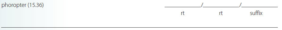 Give a brief definition and dissect each term listed into its word parts in the space provided. Check your answer by referring to the frame listed in parentheses and your medical dictionary. Then listen to the Audio CD to practice pronunciation.  <div style=padding-top: 35px> 