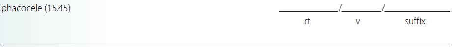 Give a brief definition and dissect each term listed into its word parts in the space provided. Check your answer by referring to the frame listed in parentheses and your medical dictionary. Then listen to the Audio CD to practice pronunciation.  <div style=padding-top: 35px> 