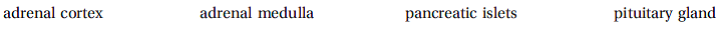Select the correct answer, and write it on the line provided. Norepinephrine is secreted by the _______________________________________