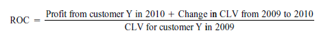 <span class=bold><span class=bold>Return on Customer; Review of Chapter 5</span></span> The concept of return on investment (ROI) has been adapted widely for a variety of uses. One recent development is to extend customer profitability analysis to include the concept of “return on customer.” In Chapter 5, we presented an approach for using ABC to determine the full cost of serving a customer, including product and service, thereby determining the net profit from serving that customer. The analysis was further extended in Chapter 5 to calculate a measure of the expected value of the customer based on expected future sales. That value was called <span class=italics>customer lifetime value</span>(<span class=italics>CLV</span>)<span class=italics>,</span> which is the net present value of all estimated future profits from the customer. For example, assume a customer is expected to produce profits of $20,000 per year for each of the next three years. Using a discount rate of 6 percent, the CLV for this customer is 2.673 × $20,000 = $53,460. (The PV annuity factor, 2.673, is obtained from Appendix C, Chapter 12.) Return on customer (ROC) can be measured as the increase in customer value plus the current year profit on the customer, relative to the prior year value of the customer. The first step in calculating ROC is to determine the customer lifetime value (CLV) at the end of each year. CLV can rise or fall, as our projections of future profits from the customer increase or decrease. Suppose we have the following information for customer Y: <table cellspacing=0 cellpadding=0 border=0> <tbody> <tr> <td valign=top> Customer Lifetime Value at the end of 2009 = $2,000,000 </td> </tr> <tr> <td valign=top> Customer Lifetime Value at the end of 2010 = $2,500,000 </td> </tr> <tr> <td valign=top> Profit on sales to customer Y during 2010 = $250,000 </td> </tr> </tbody> </table> ROC for customer Y for 2010 is determined as follows: = 37.5% ROC gives management a way to further analyze the profitability of a given customer. The goal is to attract and retain high-ROC customers. <span class=bold><span class=bold>Required</span></span> Assume Customer X has a CLV at the beginning of the year of $150,000, a CLV at the end of the year of $75,000, and that profits from sales to X were $25,000 during the year. Customer Z has a CLV at the end of the year of $100,000, a CLV at the beginning of the year of $50,000, and profits from sales this year of $10,000. Determine the ROC for each customer and interpret the results for these two customers.