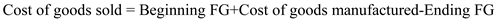     <div class=answer> <u> Cost of goods manufactured </u> Cost of goods manufactured is the total costs incurred by company to manufacture the goods which are produced during the year. The total costs incurred includes production costs of goods. Formula to calculate cost of goods manufactured   <u> Cost of goods sold </u> Cost of goods sold is the cost which was incurred for the product which is sold by company. Cost of goods sold is the production costs incurred which are expensed now when goods are sold. Formula to calculate cost of goods sold   