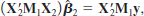  Consider the setup of the Frisch-Waugh Theorem. <blockquote> (i) Using partitioned matrices, show that the first order conditions   &nbsp;can be written as   (ii) Multiply the first set of equations by   &nbsp;and subtract the result from the second set of equations to show that   where   . Conclude that   (iii) Use part (ii) to show that   (iv) Use the fact that M <sub>1</sub> X <sub>1</sub> = 0 to show that the residuals ü from the regression ÿ on   &nbsp;are identical to the residuals ü from the regression y on X <sub>1</sub>, X <sub>2</sub>. [<i>Hint</i>: By definition and the FW theorem,   Now you do the rest.] </blockquote>   