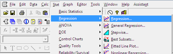     <div class=answer> (i) The estimated model is written below:   The required estimated model can be obtained in Minitab by using below steps: 1. Go to Stat > Regression > Regression as shown in the below screenshot:   