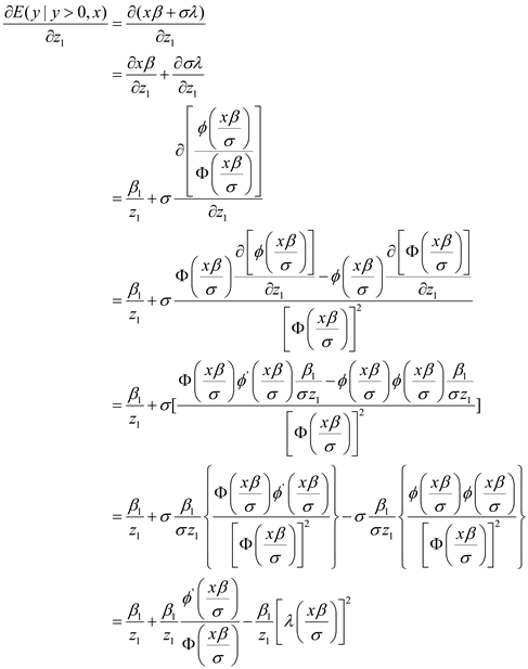     <div class=answer> (i) Consider the Tobit model such that   This implies:   Now when   is differentiated with respect to   , such that:   The result is:   For the Tobit model,   Consider   , then   Consider   In denominator it is cumulative density function. Now, differentiate   with respect to   The result is:   Since, 