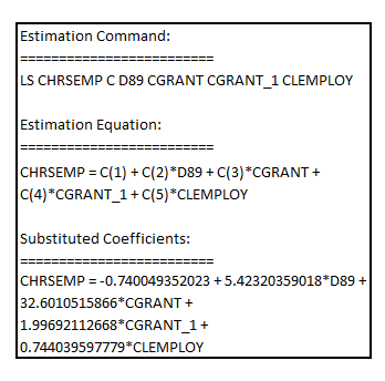     <div class=answer> (i) Estimating the equation using first differencing, the equation form would be:   The result is:     There are 127 firms that have been used in the estimation. Out of this, two year’s data of 124 firms and one year’s data of 3 firms has been used. Given that there are 157 firms related data in the file JTRAIN.RAW, so if each firm has data on all the variables for all the three time period 1987-1989, then there will be 471 observations in the file. Since, the data related to firms for the year 1987 would not be used in the first differencing, that means out of 471 observations, 157 observations would not be used in the estimation as there are 157 firms and for each year these firms have unique information. Hence, 314 observations would be used 