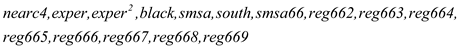 <div class=answer> (i) Estimating the reduced form equation relating to The result is: Estimating the residuals from the difference of actual and estimated and use it as an explanatory variable in the original equation that relates to The result is: The coefficient of is 0.057 with the p-value 0.28 which is greater than the critical p-value of 0.05 at 5% level of significance, indicating that is not statistically significant at 5% level of significance. This also indicates that the difference between OLS and IV is not statistically significant.