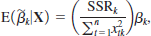  Suppose that the linear model, written in matrix notation,   satisfies Assumptions E.1, E.2, and E.3. Partition the model as   where X <sub>1</sub> is <i>n</i> × (<i>k</i><sub>1</sub> 1 1) and X <sub>2</sub> is <i>n</i> × <i>k</i><sub>2</sub>. <blockquote> (i) Consider the following proposal for estimating <i>?</i><sub>2</sub>. First, regress y on X <sub>1</sub> and obtain the residuals, say, ÿ . Then, regress ÿ on X <sub>2</sub> to get   . Show that   &nbsp;is generally biased and show what the bias is. [You should find   &nbsp;in terms of <i>?</i><sub>2</sub>, X <sub>2</sub>, and the residual-making matrix M <sub>1</sub>.] (ii) As a special case, write   where X <i><sub>k</sub></i> is an <i>n</i> × 1 vector on the variable <i>x</i><i><sub>tk</sub></i>. Show that   where SSR<i><sub>k</sub></i> is the sum of squared residuals from regressing <i>x</i><i><sub>tk</sub></i> on 1, <i>x</i><i><sub>t</sub></i><sub>1</sub>, <i>x</i><i><sub>t</sub></i><sub>2</sub>, …, <i>x</i><i><sub>t, k</sub></i><sub>–</sub><sub>1</sub>. How come the factor multiplying <i>?</i><i><sub>k</sub></i> is never greater than one? (iii) Suppose you know <i> ? </i> <sub>1</sub>. Show that the regression y – X <sub>1</sub> <i> ? </i> <sub>1</sub> on X <sub>2</sub> produces an unbiased estimator of <i> ? </i> <sub>2</sub> (conditional on X ). </blockquote>   