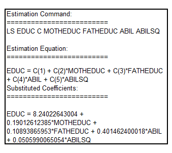     <div class=answer> (i) Estimating the regression model given by:   The result is:     The equation form of the model is given by:   Testing the null hypothesis that   is linearly related to   against the alternative that the relationship is quadratic using Wald test, the result is:     It shall be observed that the p-value of F-statistic is 0.0000 which is less than the critical p-value of 0.05 at 5% level of significance indicating that the null hypothesis that   is linearly related to   is rejected. Hence, it can be inferred that the relationship between   and   is quadratic 