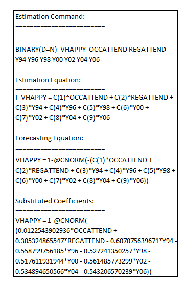     <div class=answer> (i) Estimate the probit probability model (without intercept) relating   to   and including the full set of year dummies to get the result as:     When full-set of year dummies is to be included, it would be appropriate to represent the model without intercept, in order to avoid the problem of dummy trap. In order to compute the APE (Average Partial Effect) of   from the probit model, it is necessary to follow the following steps: 1. Compute for each observation in the sample dataset:   2. Take the average of the ScaleFactor_Probit over all the observations and multiply it with the coefficient of   from the probit model. The result will be APE (Average Partial Effect) of   from the probit model 