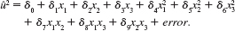  Apply the full White test for heteroskedasticity [see equation] to equation. Using the chi-square form of the statistic, obtain the p-value. What do you conclude? Equation   Equation   