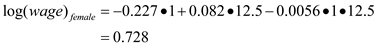 <div class=answer> (i) In the model given by the following: When and When and Hence, the gender-differential is: When and When and Hence, the gender-differential is: This indicates that the gender-differential is 0.297 when and 0.227 when