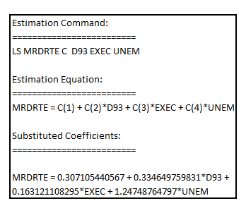     <div class=answer> (i) Estimating the equation using pooled OLS:   The result is:     The standard form of the result is:   Where   The coefficient of   is positive and is 0.16312 indicating that there is no deterrent effect of capital punishment 