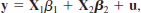  Suppose that the linear model, written in matrix notation,   satisfies Assumptions E.1, E.2, and E.3. Partition the model as   where X <sub>1</sub> is <i>n</i> × (<i>k</i><sub>1</sub> 1 1) and X <sub>2</sub> is <i>n</i> × <i>k</i><sub>2</sub>. <blockquote> (i) Consider the following proposal for estimating <i>?</i><sub>2</sub>. First, regress y on X <sub>1</sub> and obtain the residuals, say, ÿ . Then, regress ÿ on X <sub>2</sub> to get   . Show that   &nbsp;is generally biased and show what the bias is. [You should find   &nbsp;in terms of <i>?</i><sub>2</sub>, X <sub>2</sub>, and the residual-making matrix M <sub>1</sub>.] (ii) As a special case, write   where X <i><sub>k</sub></i> is an <i>n</i> × 1 vector on the variable <i>x</i><i><sub>tk</sub></i>. Show that   where SSR<i><sub>k</sub></i> is the sum of squared residuals from regressing <i>x</i><i><sub>tk</sub></i> on 1, <i>x</i><i><sub>t</sub></i><sub>1</sub>, <i>x</i><i><sub>t</sub></i><sub>2</sub>, …, <i>x</i><i><sub>t, k</sub></i><sub>–</sub><sub>1</sub>. How come the factor multiplying <i>?</i><i><sub>k</sub></i> is never greater than one? (iii) Suppose you know <i> ? </i> <sub>1</sub>. Show that the regression y – X <sub>1</sub> <i> ? </i> <sub>1</sub> on X <sub>2</sub> produces an unbiased estimator of <i> ? </i> <sub>2</sub> (conditional on X ). </blockquote>   