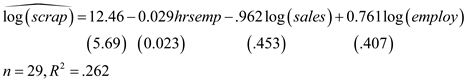     <div class=answer> Consider the provided details to solve the subparts. (i) The estimated equation for 29 observations is as:   The coefficient of determination in old model is 0.262 and in new model is 0.310. Hence, in the new model explanatory variables explains more 31% variation in the dependent variable in comparison to 26.2% in old model. Hence, the new model having 43 observations is better than previous model. 