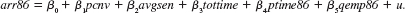 In Example 7.12, we estimated a linear probability model for whether a young man was arrested during 1986: <blockquote> (i) Estimate this model by OLS and verify that all fitted values are strictly between zero and one. What are the smallest and largest fitted values? (ii) Estimate the equation by weighted least squares, as discussed in Section 8.5. (iii) Use the WLS estimates to determine whether avgsen and tottime are jointly significant at the 5% level. </blockquote>
