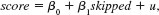  Suppose that, in   , you do not have a good instrumental variable candidate for skipped. But you have two other pieces of information on students: combined SAT score and cumulative GPA prior to the semester. What would you do instead of IV estimation? 