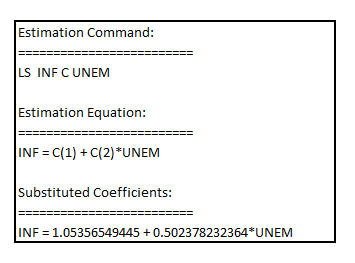     <div class=answer> (i) Estimate the static Phillips curve related equation   to get the result as:     The standard form of the equation is:      There are 56 observations in the dataset. 