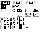     <div class=answer> Consider the table. <table style=border-collapse:collapse; border=1>     <tbody>      <tr>       <td> Year <i>x</i> </td>       <td> 1996 </td>       <td> 1997 </td>       <td> 1998 </td>       <td> 1999 </td>       <td> 2000 </td>       <td> 2001 </td>       <td> 2003 </td>      </tr>      <tr>       <td> Percent <i>y</i> </td>       <td> 8.5 </td>       <td> 14.3 </td>       <td> 26.2 </td>       <td> 28.6 </td>       <td> 41.5 </td>       <td> 50.5 </td>       <td> 52.4 </td>      </tr>     </tbody>    </table> (a) To find the linear model enter the data in graphing calculator as follows. Use TI – 84 graphing calculator to find the linear regression curve. Enter the table of values first. Step 1 : First press   and select the   option by pressing 1 from the displayed menu. Next, enter the each <i>t</i> value in L1 followed by pressing the enter key and enter the corresponding   value in L2 followed by pressing the enter key. Press   , then a STATPLOT screen will be displayed. Use the arrow keys and set the Plot 1 option on. Then press graph key. The output will be displayed as shown:           