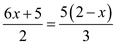     <div class=answer> Consider the equation   . Let us solve this equation for <i>x</i> algebraically and graphically. First solve this equation algebraically.   The least common denominator of 2 and 3 is 6. So, multiply both sides by 6.     Remove parentheses using the distributive property.     Add   to both sides.     Subtract 15 from both sides.     Divide both sides by 28.   Thus, the algebraic solution of the equation   is   . 