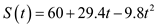     <div class=answer> Consider the quadratic function:   Where   represents the time in seconds and height reached by the ball in meters respectively. Here, the ball is thrown into the air at 29.4 meters per second from a height of 60 meters. 