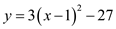     <div class=answer> Consider the quadratic function:     Change the function   to the form   Factor out 3 from     Add and subtract 1 to express first three terms in parentheses as a perfect square.   The equation   is in the form of   with   The vertex coordinates of   is   Therefore, the vertex coordinates of   is   