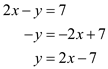     <div class=answer> Consider the following system of linear equations:   Let us solve this system by substitution. We can solve either equation for either variable and substitute the resulting expression into the other equation. First solve the second equation for <i>y</i>.   Substituting this expression for <i>y</i> in the first equation gives   