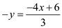     <div class=answer> Consider the equation   . Let us solve this equation for <i>y</i> and graph it. Because <i>y</i> is to the first power in the equation, we solve the equation for <i>y</i> using linear equation method.     Isolate the term involving <i>y</i> by subtracting   from both sides.   Divide both sides by 3.   Multiply both sides by   . Thus, the solution is   . 