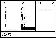     <div class=answer> Consider the ordered pairs as shown in the following in each pair of tables. Press stat to view the statistics calculation options.   Press 2<sup>nd</sup> graph to view the table     