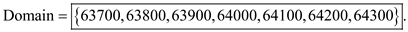     <div class=answer> 1. Use the fact that, the domain of a function is the set of all input values. Here, for this function the input values are taxable income. So, the set of all taxable income values is the domain of the function. Therefore,   Use the fact that, the range of a function is the set of all output values. Here, for this function the output values are Income tax due values. So, the set of all Income tax due values is the range of the function. Therefore,   