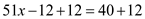     <div class=answer> Consider the equation   . Let us solve this equation for <i>x</i> algebraically and graphically. First solve this equation algebraically.   Remove parentheses using the distributive property.   The least common denominator of 4, 3 and 9 is 36. So, multiply both sides by 36.     Remove parentheses using the distributive property.     Add   to both sides.     Add 12 to both sides.     Divide both sides by 51.   Thus, the algebraic solution of the equation   is   . 