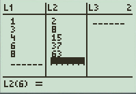     <div class=answer> Consider the tabular values that fit a quadratic function model as shown below:     Let the required quadratic model is of the form   The constants   can be determined by using a graphing utility as shown below: To find the values of <i>a</i> and <i>b</i>and <i>c</i> using graphing utility follow the procedure shown as below: 1) Use the option     in the graphing calculator to enter the data.   2) Enter the data as shown as below.   