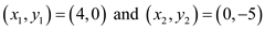     <div class=answer> The intercepts on the line are <i>   </i> <i> </i>-intercept   and   -intercept   . Then the points on the line becomes   . Suppose,   Slope of line is   