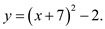     <div class=answer> Consider the quadratic function:     The function   is in the form   with   The vertex coordinates of   is   Therefore, the vertex coordinates of   is   