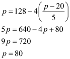     <div class=answer> b) Consider the equation for the supply as     …… (1) Again consider the equation for the demand as   …… (2) Where, <i>p</i> is the price and <i>q</i> is the number of products. We can obtain the market equilibrium when <i>p</i> and <i>q</i> satisfies the equations (1) and (2). Now we get equilibrium price <i>p</i>, by solving equations (1) and (2). To get <i>p</i>, we substitute the value of <i>q</i> of equation (1) in the equation (2)   Therefore, the price that gives the market equilibrium is   . 