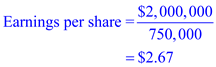     <div class=answer> Information extracted from annual report is The Assets are $9 million The Liabilities are $5 million After-tax earnings are $2 million The Number of shares outstanding is 750,000 a) <u> Earnings per share </u>: The formula for earnings per share is:   Substitute the values in the formula:   The Earnings per share is <span style=border: 1px solid black;>$2.67</span> 
