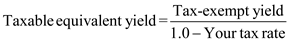     <div class=answer> Municipal bonds are exempted from federal taxation and also generally exempt from state and local taxes only in the state where they are issued. The interest income on municipal bonds exempted from taxation. By using below mentioned formula you can calculate the taxable equivalent yield for a municipal security:   