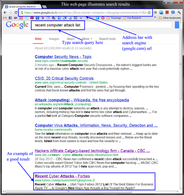     <div class=answer> Research Current Computer Crimes 1. The problem requests investigation into reports of Recent Computer Crime stories from the web. A screenshot of the search page is given below:   