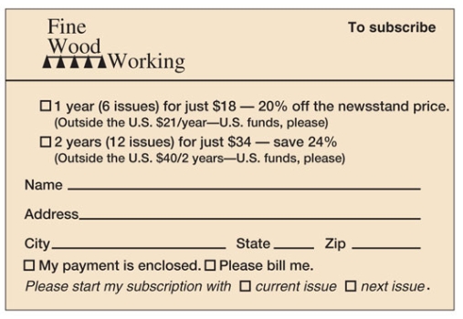 Project Question 5.56, but use IDEF1X instead of the crow's foot model. 5-58 - Examine the subscription form shown in Figure 5-53. Using the structure of this form, do the following:    Figure 5-53 - Subscription Form a. Create a model with one entity. Specify the identifier and attributes.  b. Create a model with two entities, one for customer and a second for subscription. Specify identifiers, attributes, relationship name, type, and cardinalities. c. Under what conditions do you prefer the model in A to that in B? d. Under what conditions do you prefer the model in B to that in A?