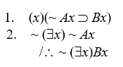 Proving invalidity Prove that the following arguments are invalid by either the interpretation method or by the expansion method: - 