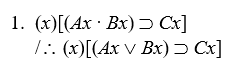 Proving invalidity Prove that the following arguments are invalid by either the interpretation method or by the expansion method: - 