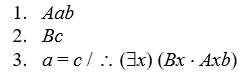 Proofs with identity.  Prove the validity of the following arguments: - 