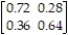 <strong>The transition matrix for a Markov process is: Find .</strong> A) B) C) D)