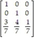 Find the fundamental matrix F for the absorbing Markov chain with the given matrix. Express your answer in fraction form.   A)  F =   B)  F =   C)  F = [3] D)  F =  